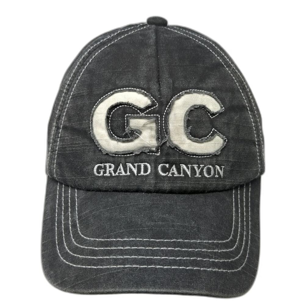 J Hats 5 Panel Gray One Size Grand Canyon GC Applique Contrast Stitch Hat